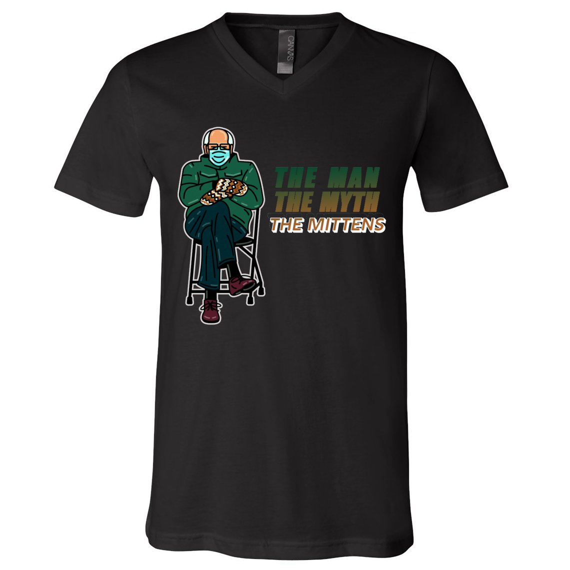 The Man Myth The Mittens Bernie Sanders V-Neck T-Shirt