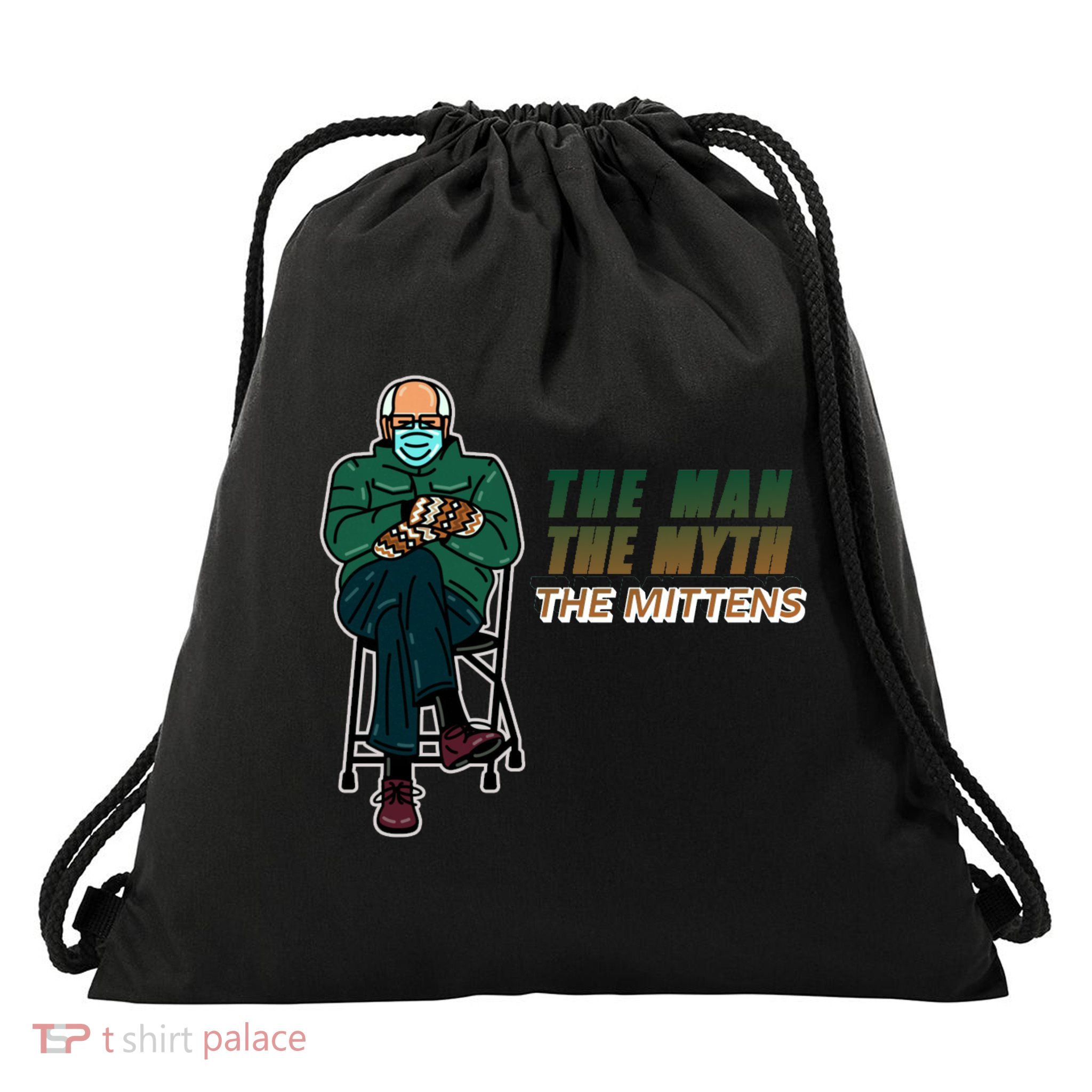 The Man Myth The Mittens Bernie Sanders Drawstring Bag