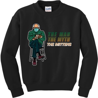 The Man Myth The Mittens Bernie Sanders Kids Sweatshirt