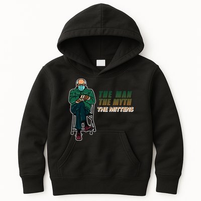 The Man Myth The Mittens Bernie Sanders Kids Hoodie