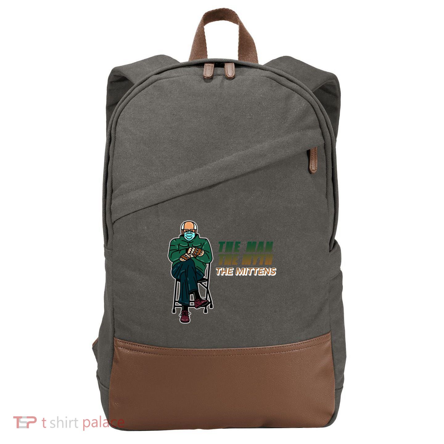The Man Myth The Mittens Bernie Sanders Cotton Canvas Backpack