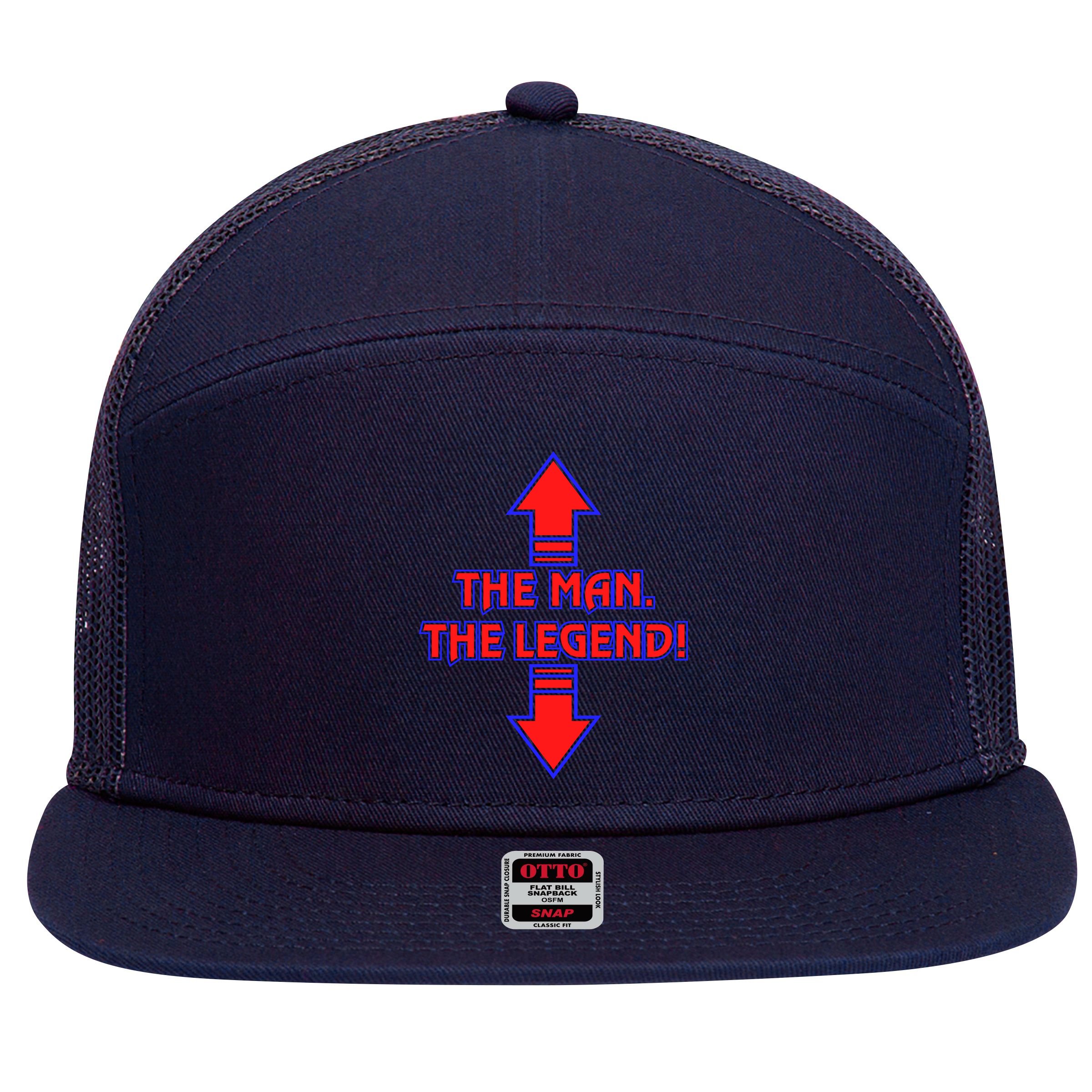 The Man The Legend Dirty Funny 7 Panel Mesh Trucker Snapback Hat