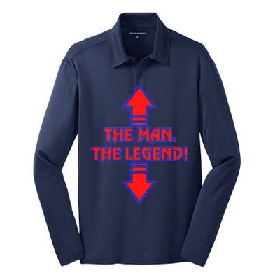 The Man The Legend Dirty Funny Silk Touch Performance Long Sleeve Polo