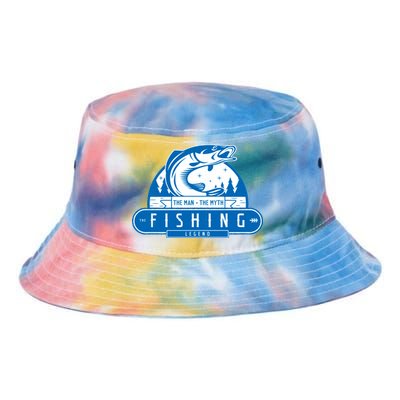 The Man The Myth The Fishing Legend Tie Dye Newport Bucket Hat