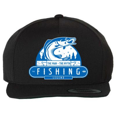 The Man The Myth The Fishing Legend Wool Snapback Cap