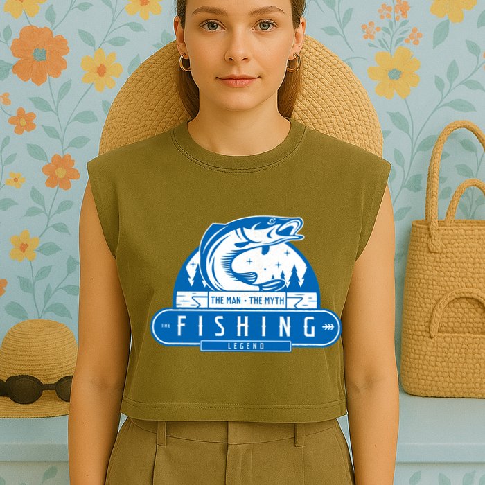 The Man The Myth The Fishing Legend Garment-Dyed Women's Muscle Tee