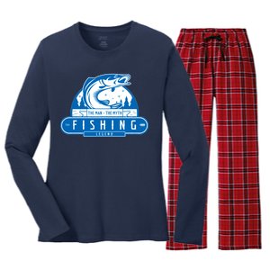 The Man The Myth The Fishing Legend Women's Long Sleeve Flannel Pajama Set 