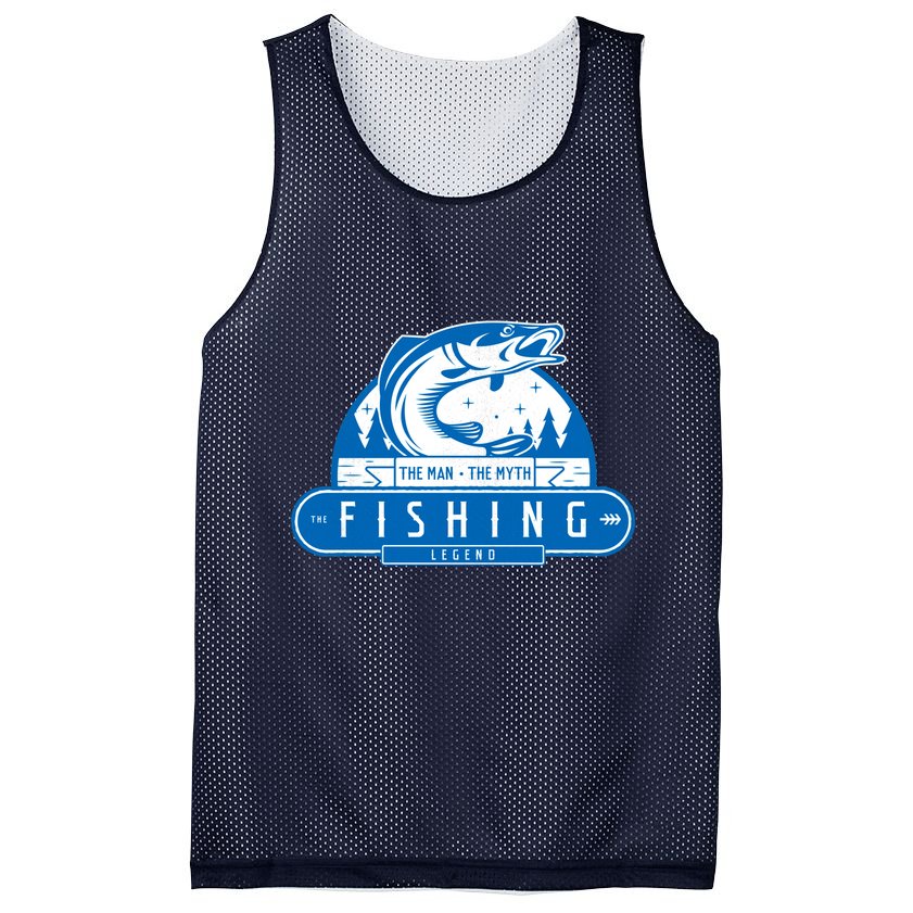 The Man The Myth The Fishing Legend Mesh Reversible Basketball Jersey Tank