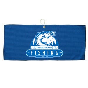 The Man The Myth The Fishing Legend Large Microfiber Waffle Golf Towel