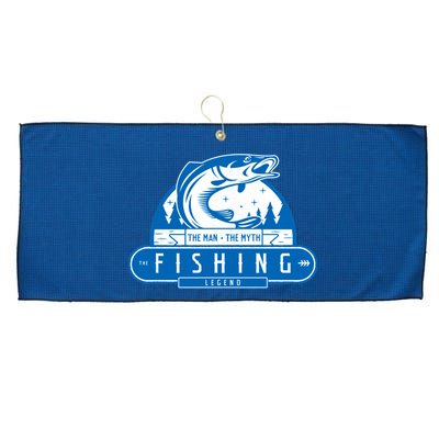 The Man The Myth The Fishing Legend Large Microfiber Waffle Golf Towel