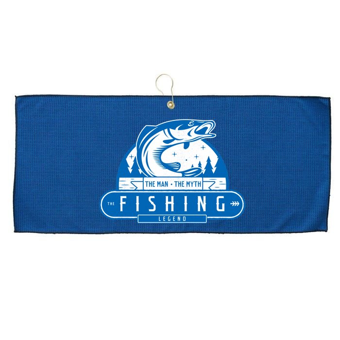 The Man The Myth The Fishing Legend Large Microfiber Waffle Golf Towel