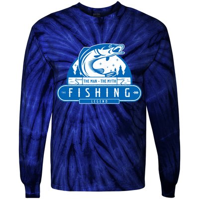 The Man The Myth The Fishing Legend Tie-Dye Long Sleeve Shirt