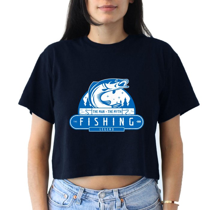 The Man The Myth The Fishing Legend Crop Top