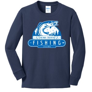 The Man The Myth The Fishing Legend Kids Long Sleeve Shirt