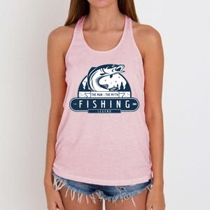 The Man The Myth The Fishing Legend Women's Knotted Racerback Tank