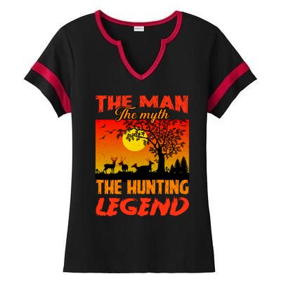 The Man The Myth The Hunting Legend Ladies Halftime Notch Neck Tee