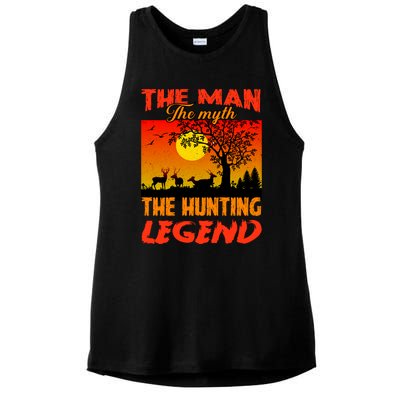 The Man The Myth The Hunting Legend Ladies PosiCharge Tri-Blend Wicking Tank