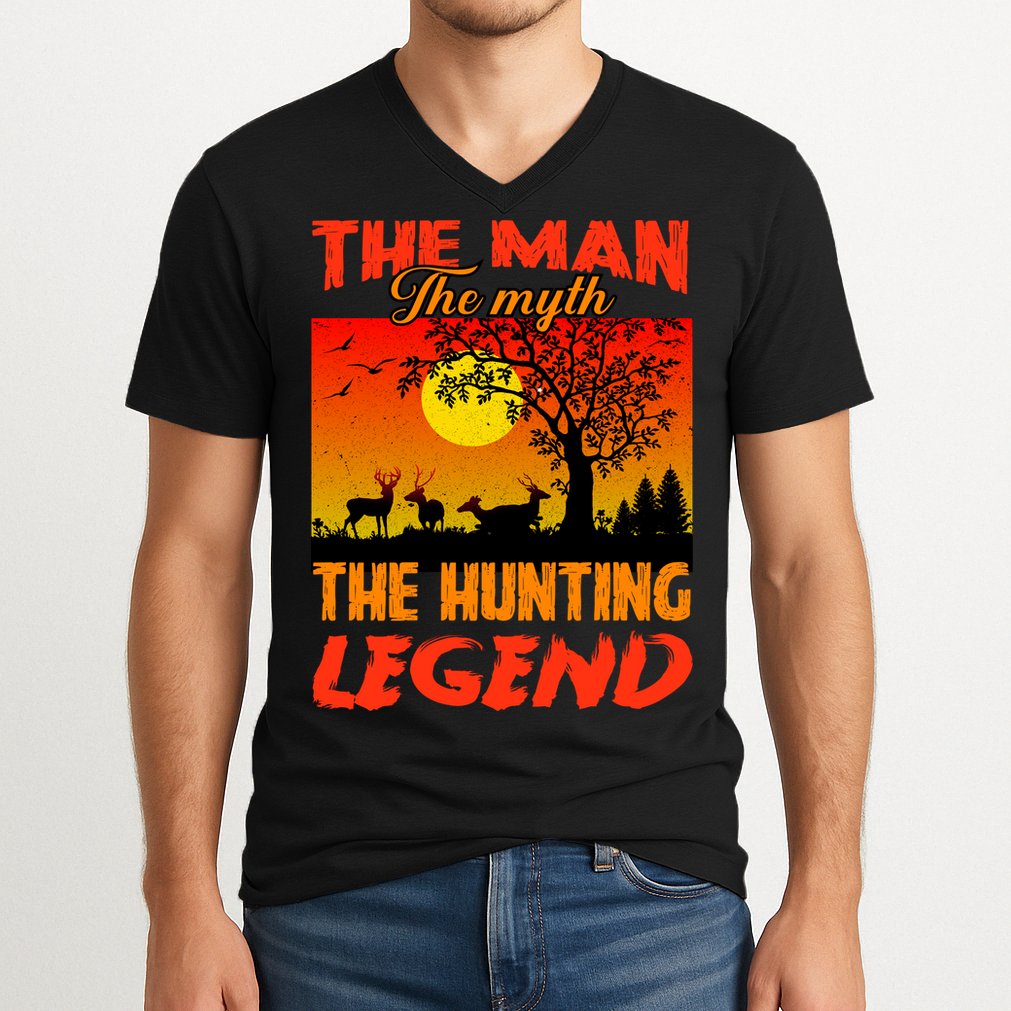 The Man The Myth The Hunting Legend V-Neck T-Shirt