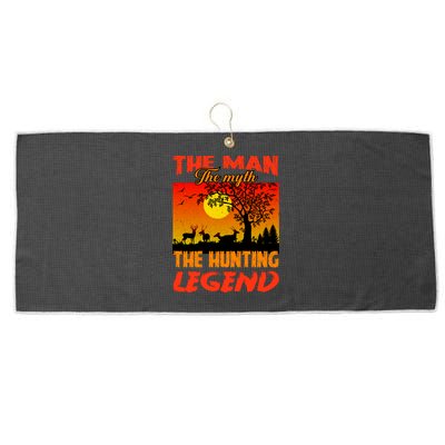 The Man The Myth The Hunting Legend Large Microfiber Waffle Golf Towel