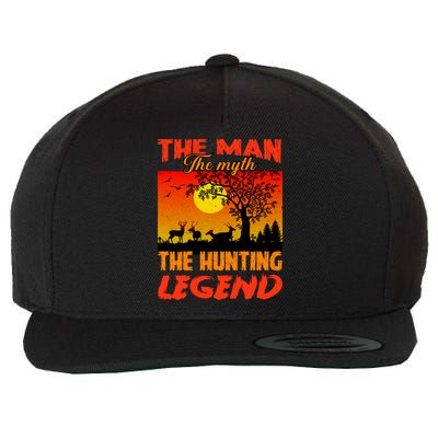 The Man The Myth The Hunting Legend Wool Snapback Cap