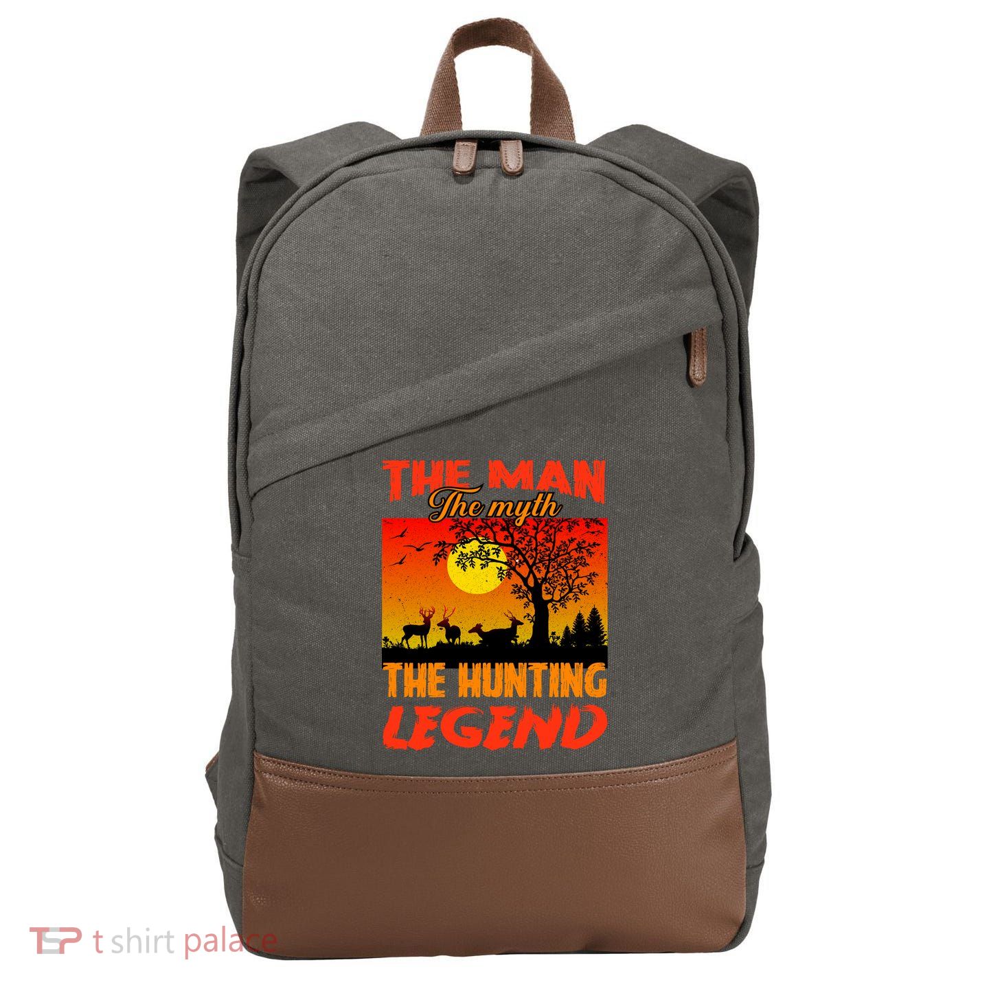The Man The Myth The Hunting Legend Cotton Canvas Backpack