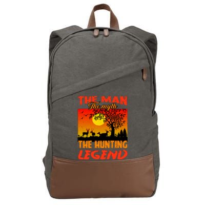 The Man The Myth The Hunting Legend Cotton Canvas Backpack