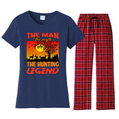 The Man The Myth The Hunting Legend Women's Flannel Pajama Set