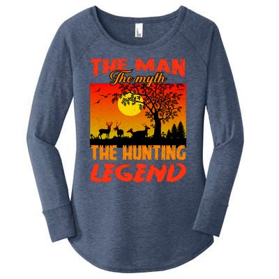 The Man The Myth The Hunting Legend Women's Perfect Tri Tunic Long Sleeve Shirt