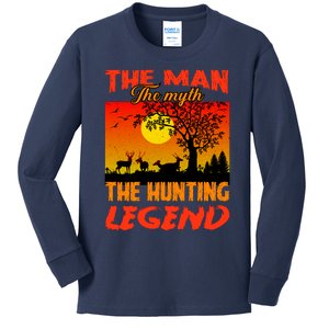 The Man The Myth The Hunting Legend Kids Long Sleeve Shirt