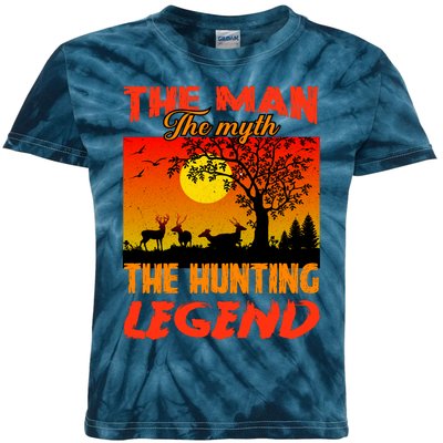 The Man The Myth The Hunting Legend Kids Tie-Dye T-Shirt