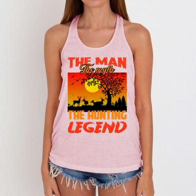 The Man The Myth The Hunting Legend Women's Knotted Racerback Tank