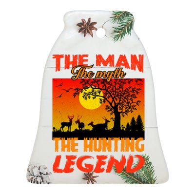 The Man The Myth The Hunting Legend Ceramic Bell Ornament