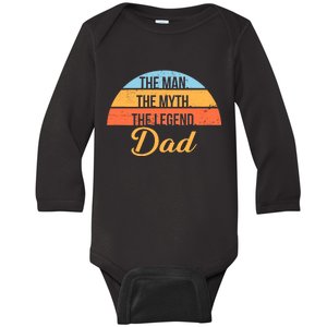 The Man The Myth The Legend Dad Baby Long Sleeve Bodysuit