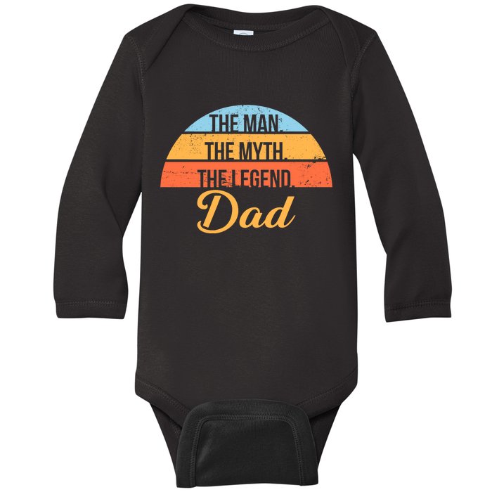 The Man The Myth The Legend Dad Baby Long Sleeve Bodysuit