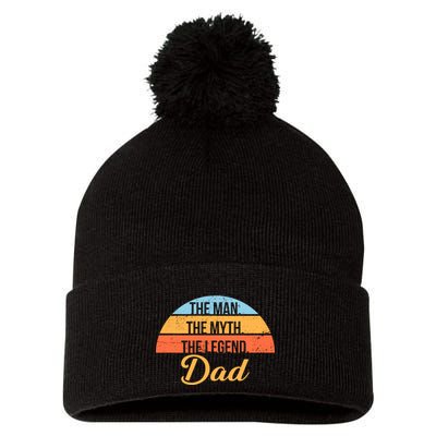 The Man The Myth The Legend Dad Pom Pom 12in Knit Beanie