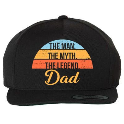 The Man The Myth The Legend Dad Wool Snapback Cap