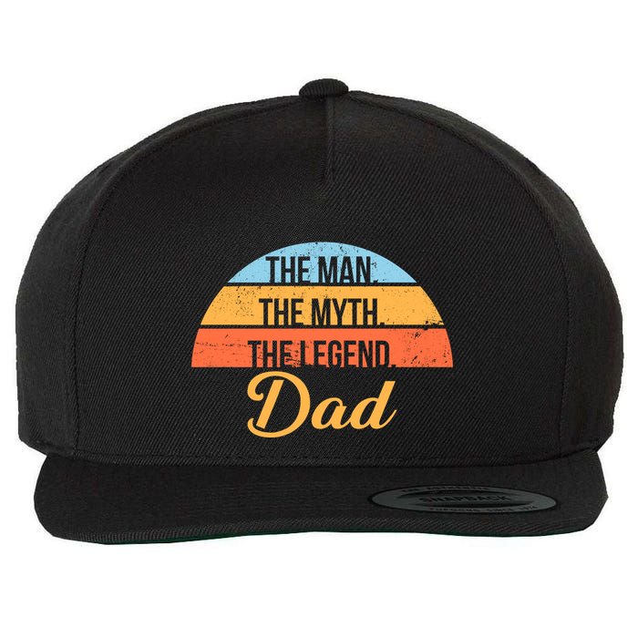 The Man The Myth The Legend Dad Wool Snapback Cap