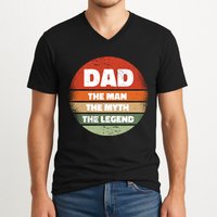 The Man The Myth The Legend Dad Retro V-Neck T-Shirt