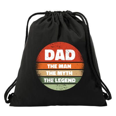 The Man The Myth The Legend Dad Retro Drawstring Bag