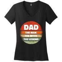The Man The Myth The Legend Dad Retro Women's V-Neck T-Shirt