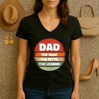 The Man The Myth The Legend Dad Retro Women's V-Neck T-Shirt
