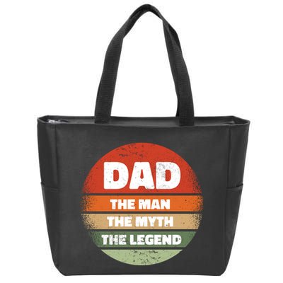 The Man The Myth The Legend Dad Retro Zip Tote Bag