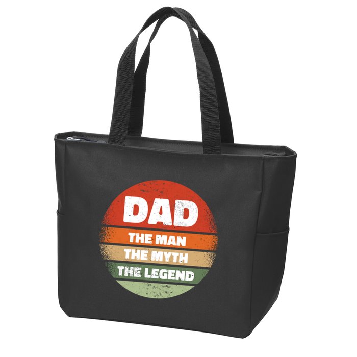 The Man The Myth The Legend Dad Retro Zip Tote Bag