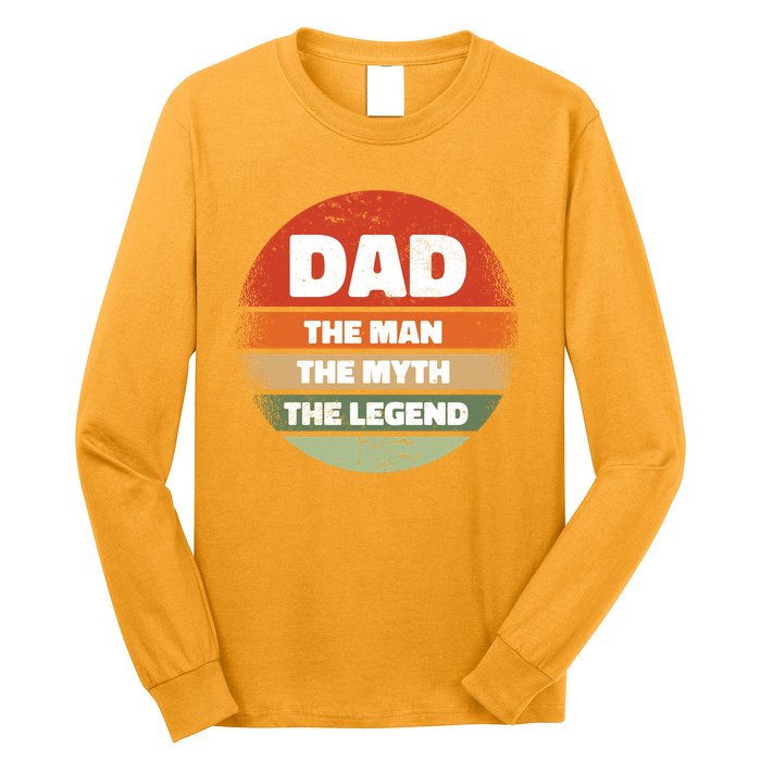 The Man The Myth The Legend Dad Retro Long Sleeve Shirt