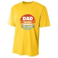 The Man The Myth The Legend Dad Retro Youth Performance Sprint T-Shirt