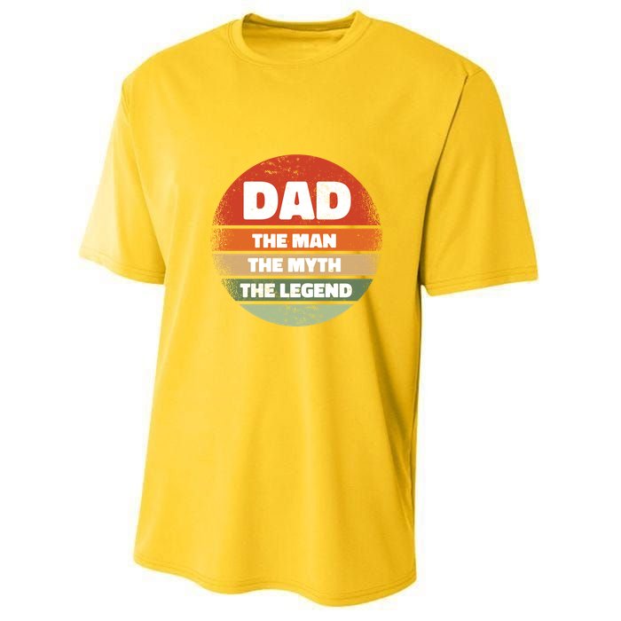 The Man The Myth The Legend Dad Retro Youth Performance Sprint T-Shirt