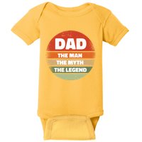 The Man The Myth The Legend Dad Retro Baby Bodysuit