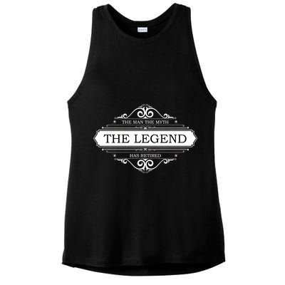 The Man The Myth The Legend Has Retired Ladies PosiCharge Tri-Blend Wicking Tank