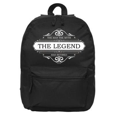 The Man The Myth The Legend Has Retired 16 in Basic Backpack