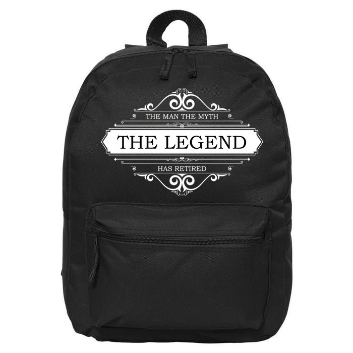 The Man The Myth The Legend Has Retired 16 in Basic Backpack